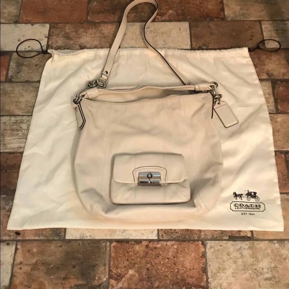 White Crossbody Coach bag w/ dust bag